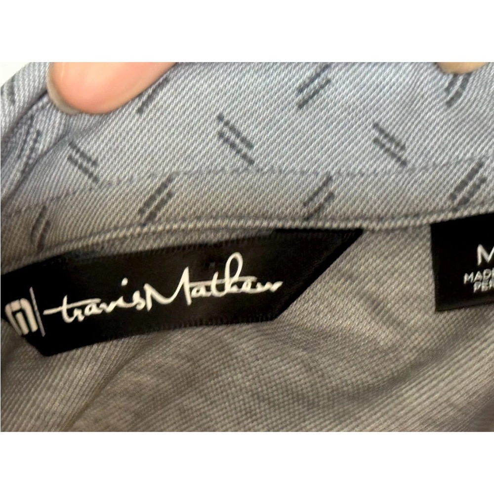 Travis Matthew Men's Gray Patterned Polo Shirt Medium - Picture 4 of 4